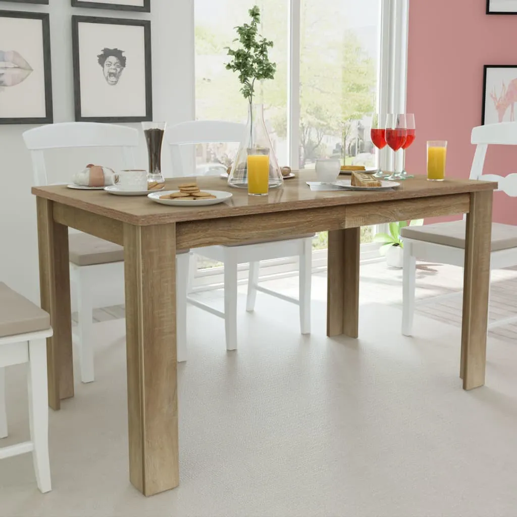 vidaXL Tavolo da Pranzo 140x80x75 cm Rovere