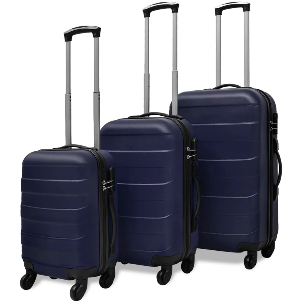 vidaXL Set Trolley Rigidi 3 pz Blu 45,5/55/66 cm