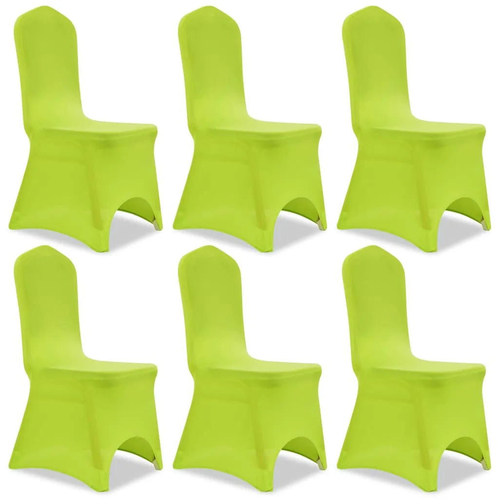 vidaXL Fodera Elastica per Sedie 6 pz Verde