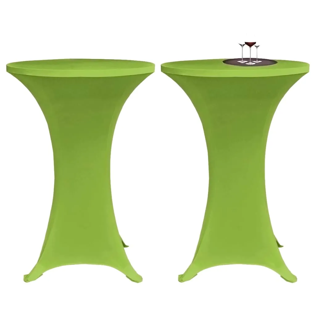 vidaXL Copritavoli Elastico 2 pz 60 cm Verde