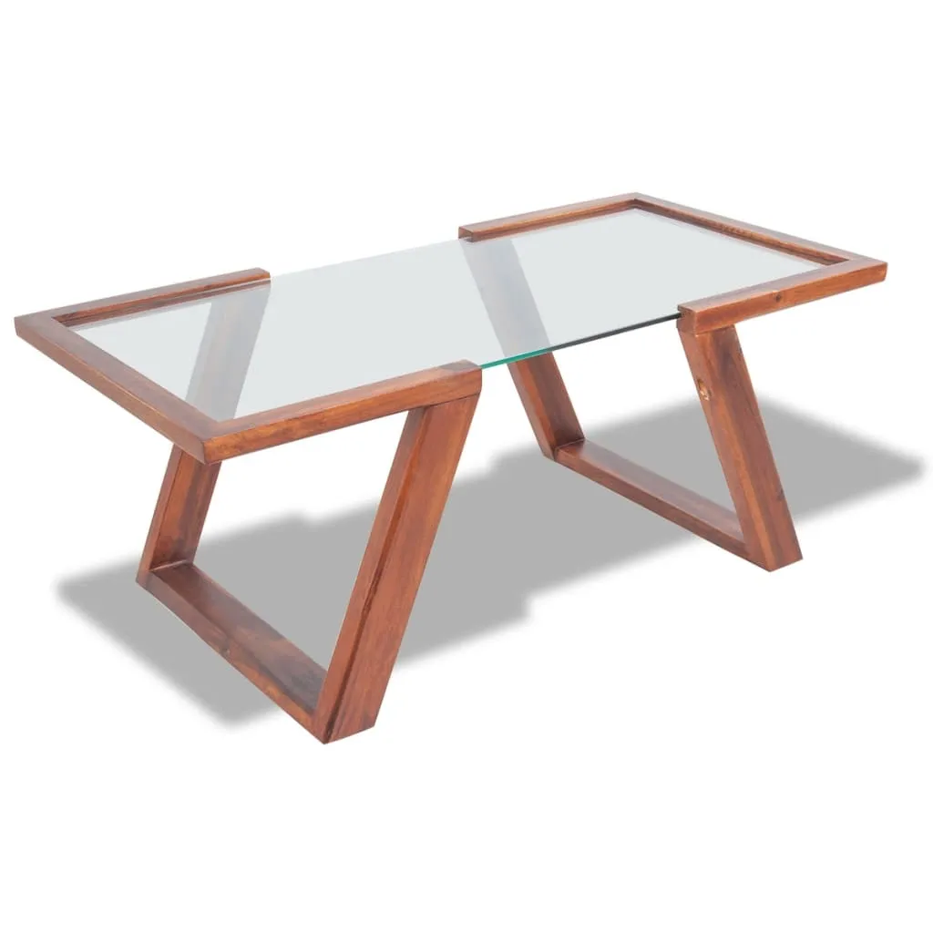 vidaXL Tavolino da Caffè in Legno Massello Acacia Marrone 100x50x40 cm