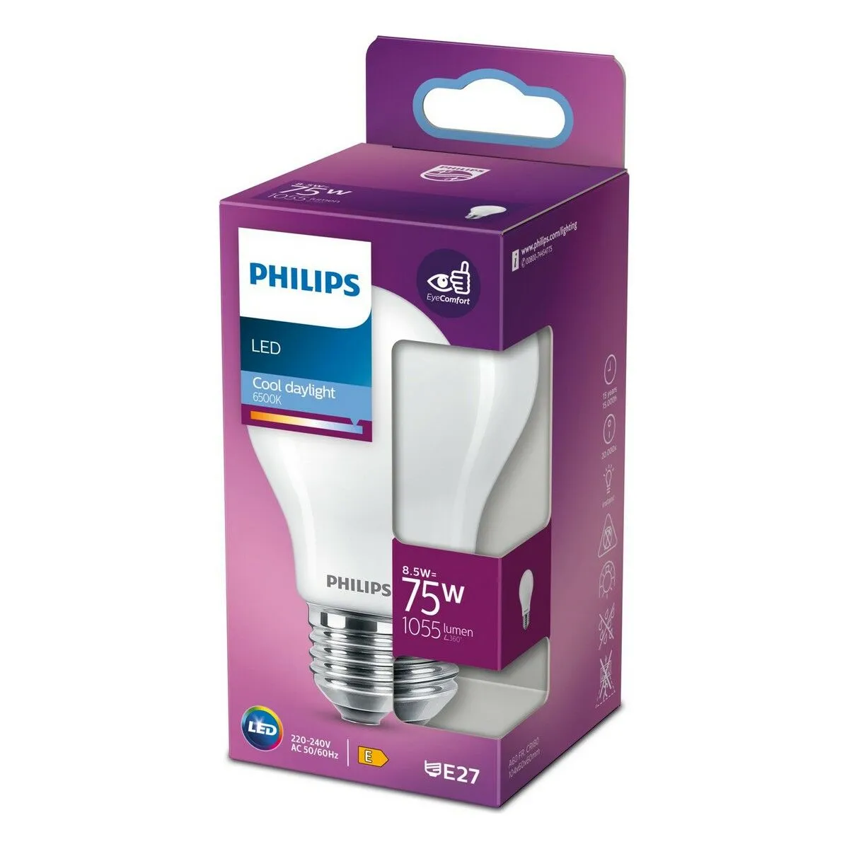 Lampadina LED Philips Standard Ø 6 x 10,4 cm E27 8,5 W E 1055 lm (6500 K)