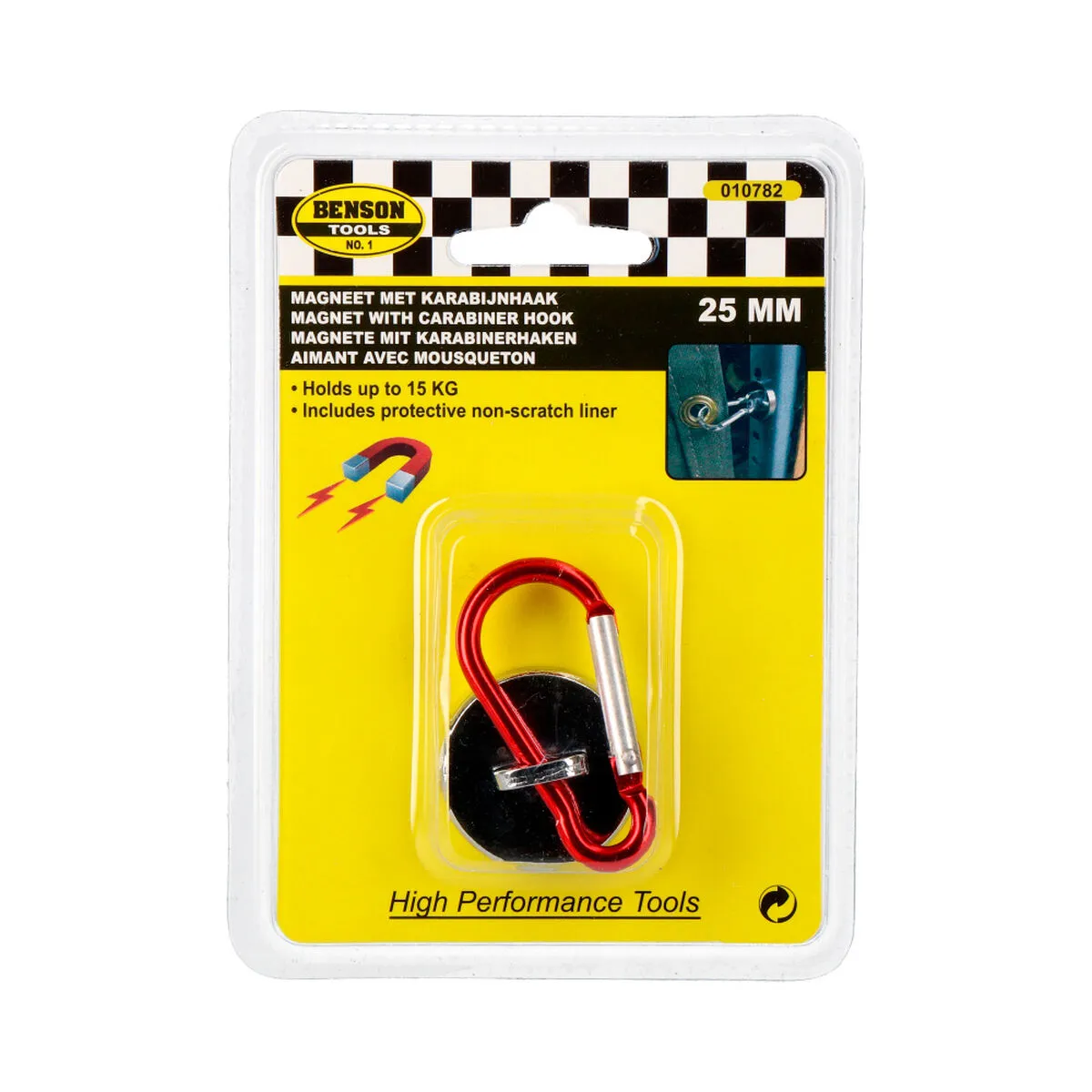 Moschettone Bensontools Rosso Calamita Acciaio (2,5 cm)