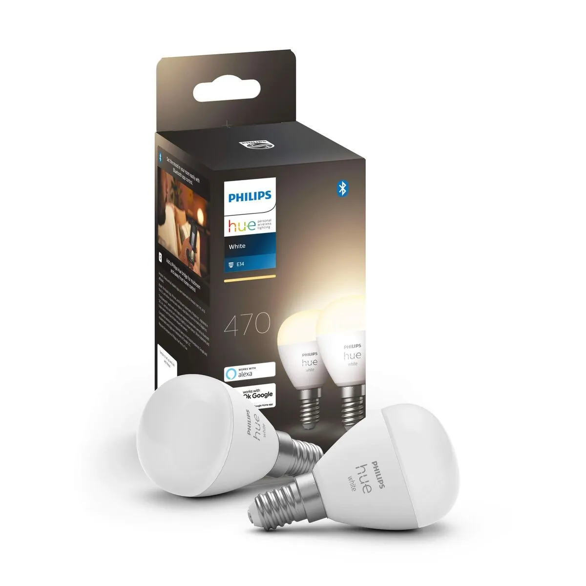 Lampadina Intelligente Philips Bombilla esférica P45 E14 pack de 2