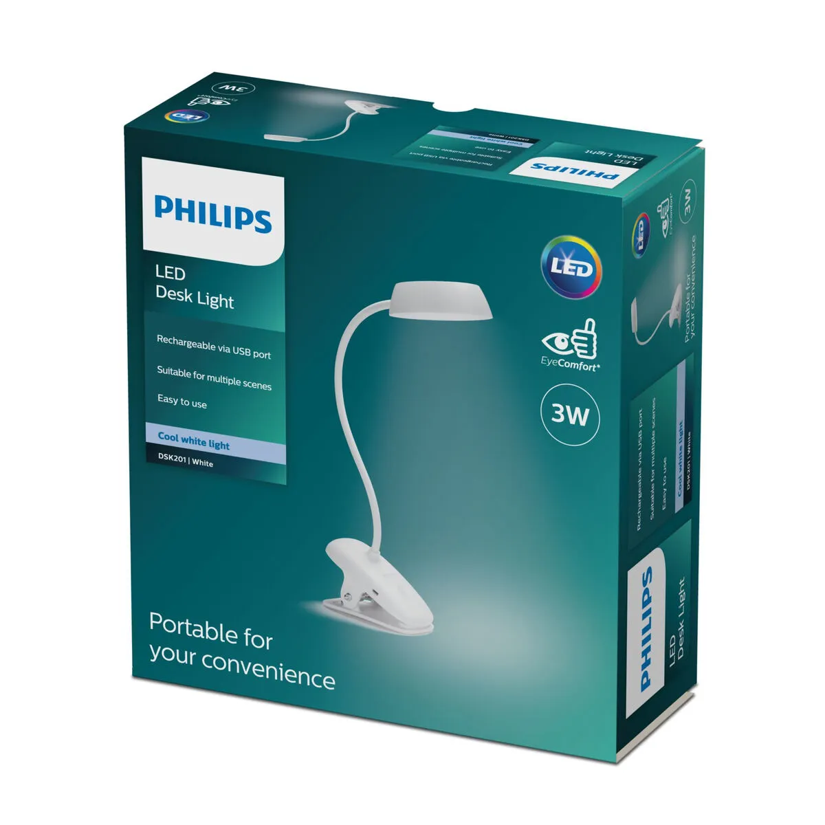 Lampada da tavolo Philips Lámpara de mesa Bianco Metallo 3 W 5 V