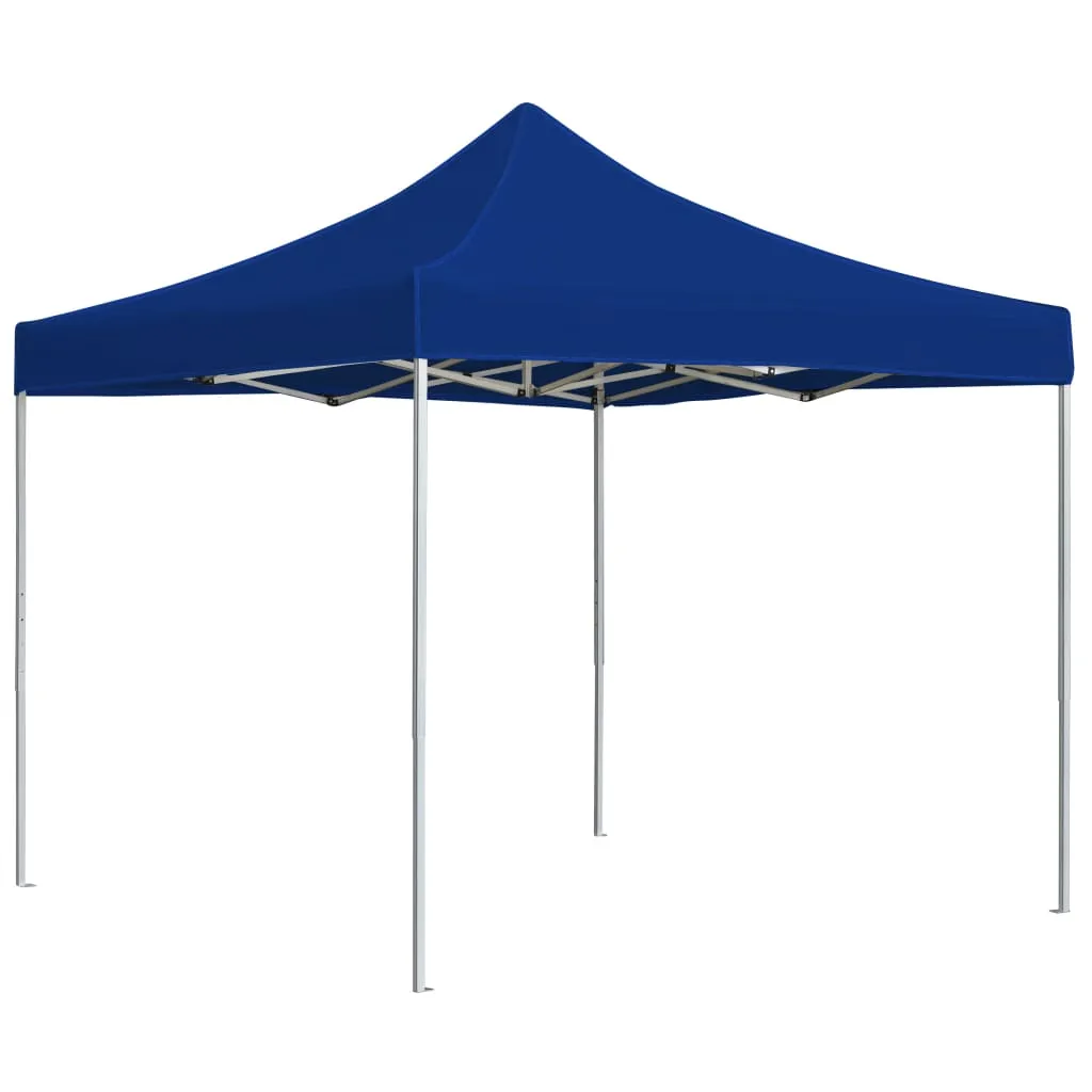 Gazebo Professionale Pieghevole in Alluminio 3x3 m Blu