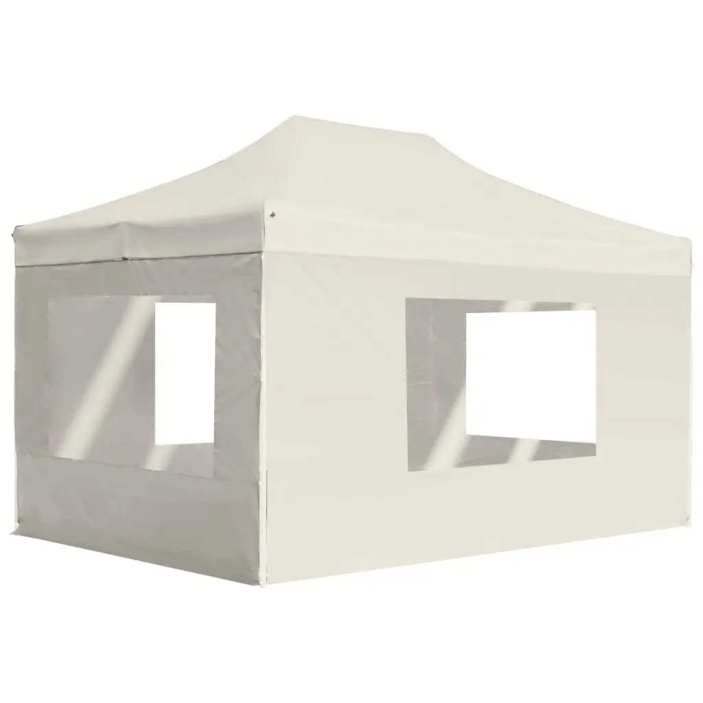 Gazebo Professionale Pieghevole Pareti Alluminio 4,5x3m Crema