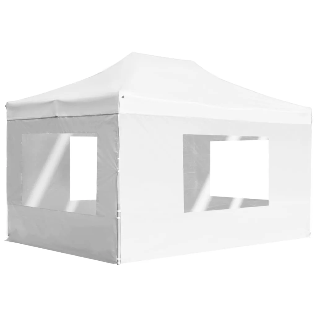 vidaXL Gazebo Professionale Pieghevole in Alluminio Pareti 4,5x3m Bianco