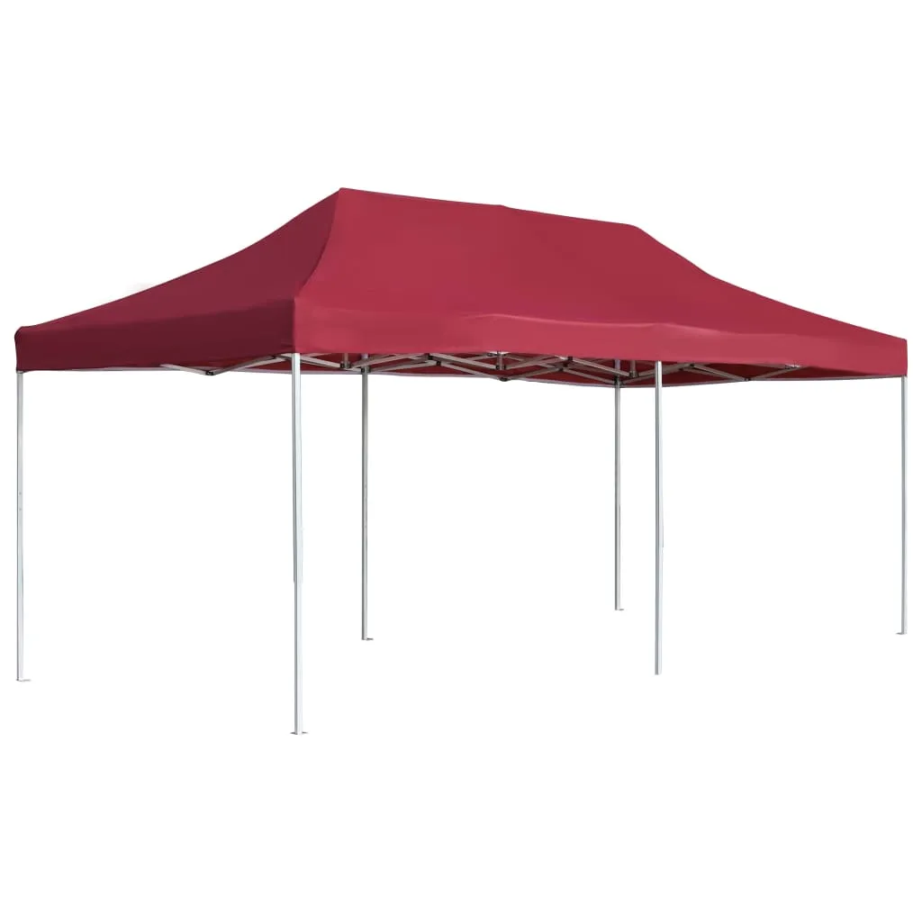 vidaXL Gazebo Professionale Pieghevole in Alluminio 6x3 m Rosso Vino