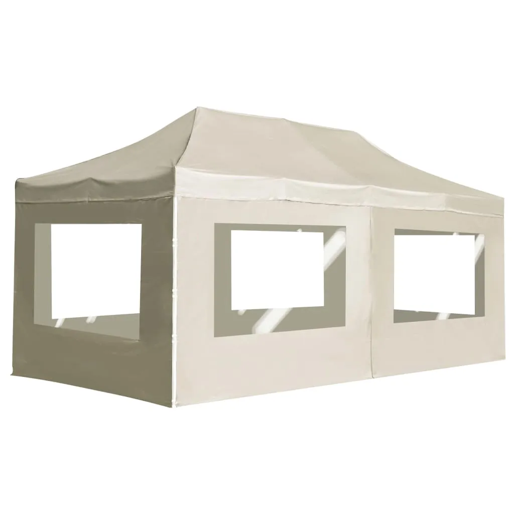 vidaXL Gazebo Professionale Pieghevole Alluminio con Pareti 6x3m Crema