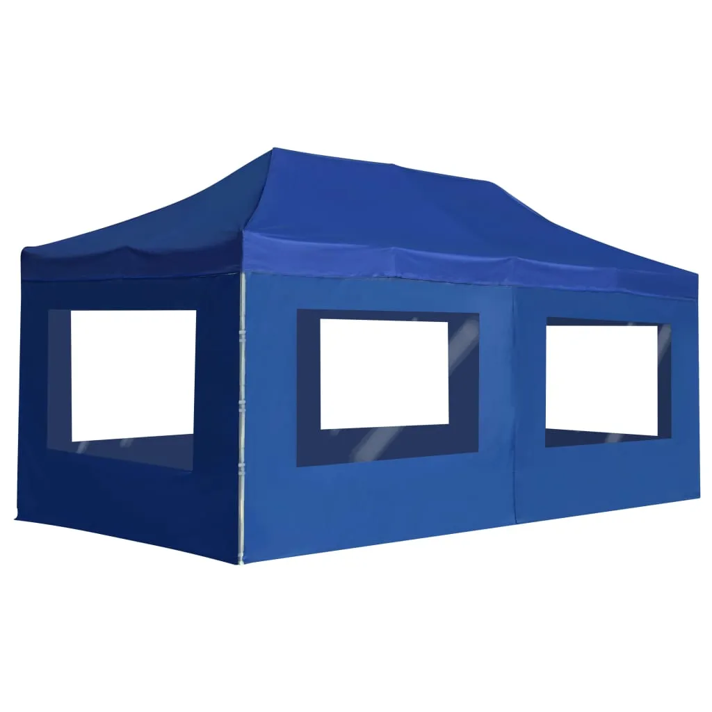 vidaXL Gazebo Professionale Pieghevole Alluminio con Pareti 6x3 m Blu