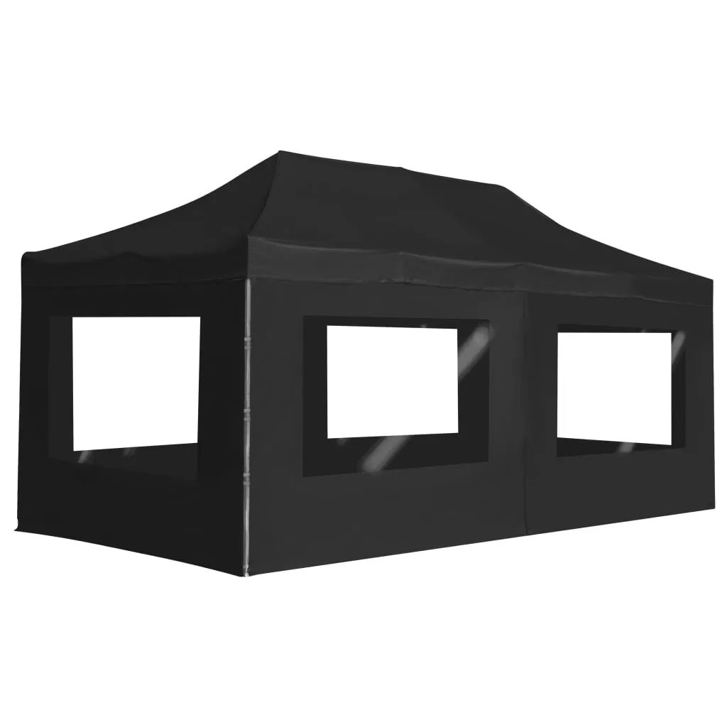 vidaXL Gazebo Pieghevole con Pareti in Alluminio 6x3m Antracite