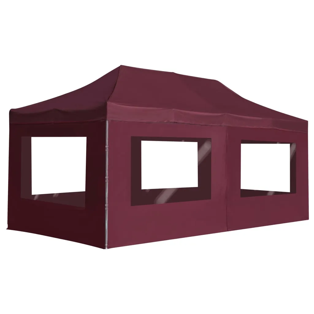 vidaXL Gazebo Professionale Pieghevole Alluminio con Pareti 6x3m Vino