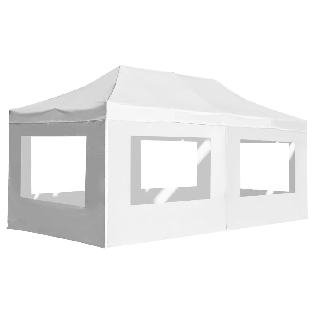 vidaXL Gazebo Professionale Pieghevole Alluminio e Pareti 6x3m Bianco