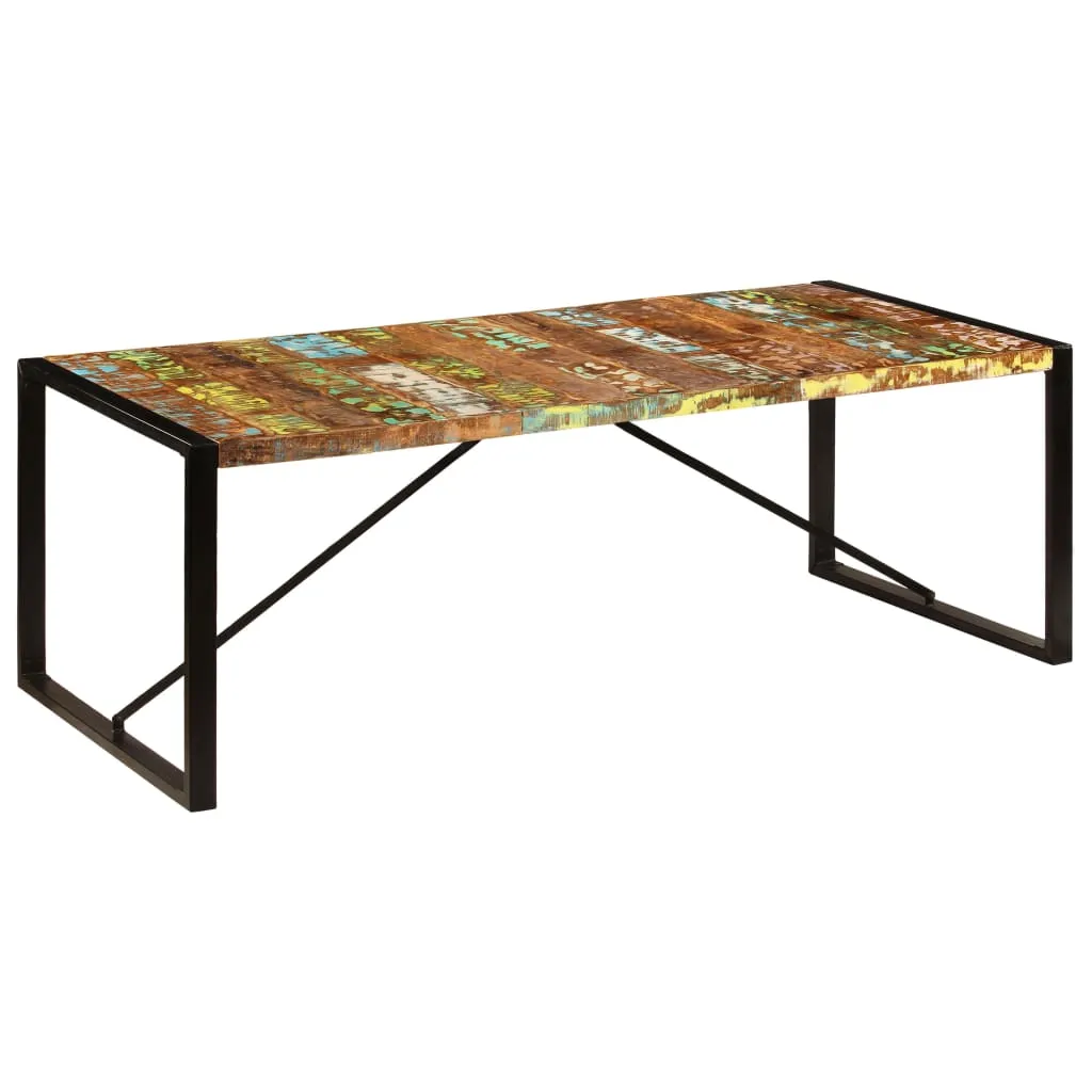 vidaXL Tavolo da Pranzo 220x100x75 cm Legno Massello di Recupero