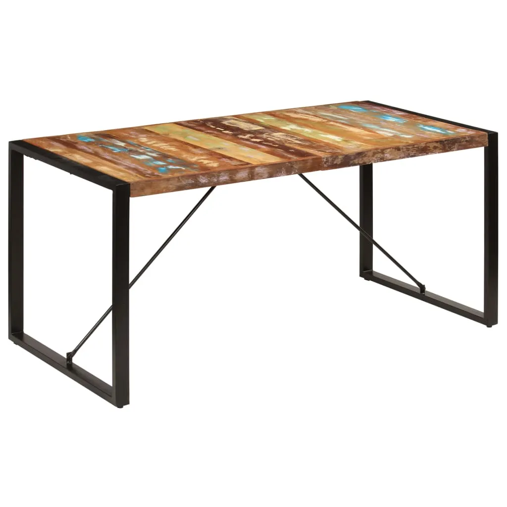 vidaXL Tavolo da Pranzo 160x80x75 cm in Legno Massello di Recupero