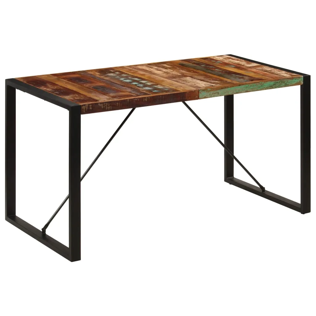 vidaXL Tavolo da Pranzo 140x70x75 cm Legno Massello di Recupero