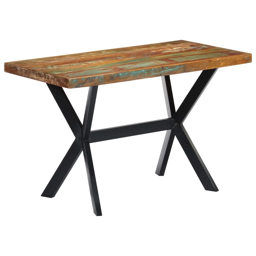 vidaXL Tavolo da Pranzo 120x60x75 cm in Legno Massello di Recupero