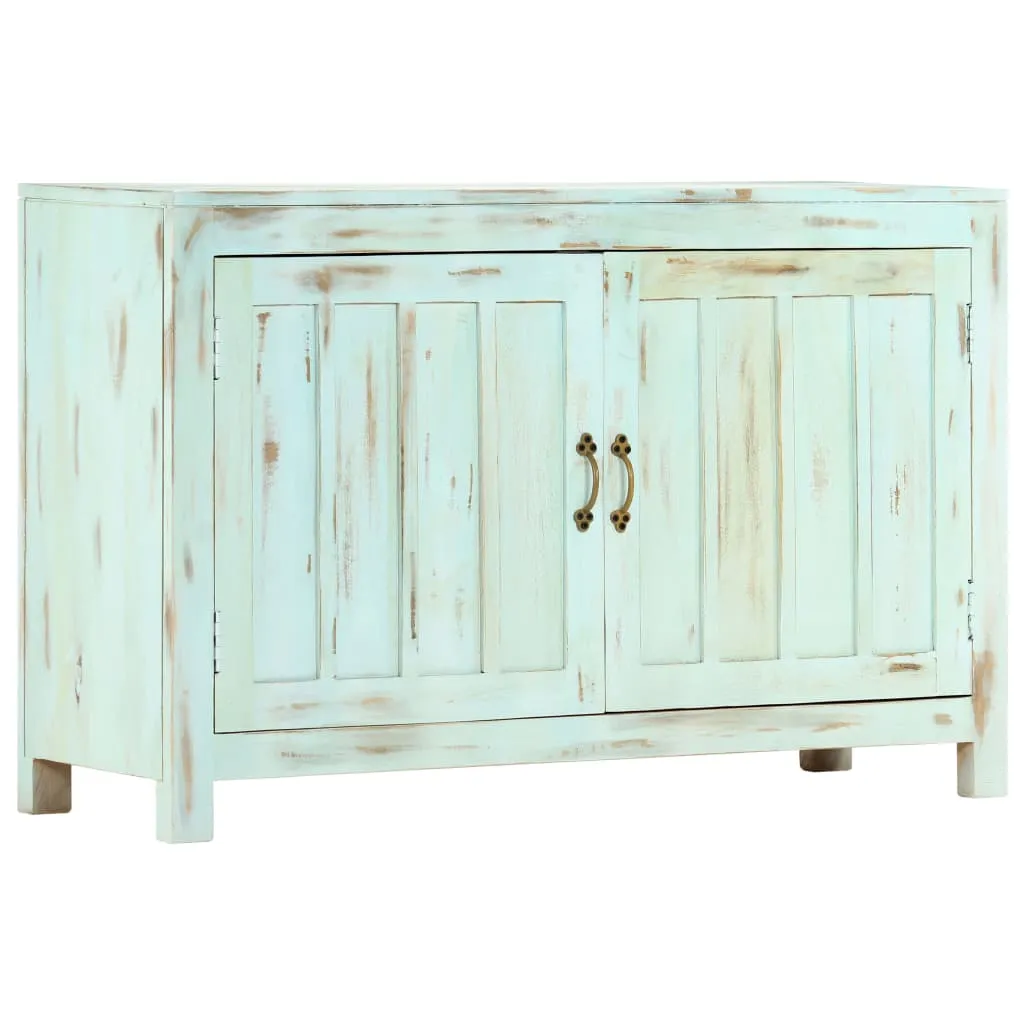 vidaXL Credenza Azzurra 110x35x70 cm in Legno Massello di Mango