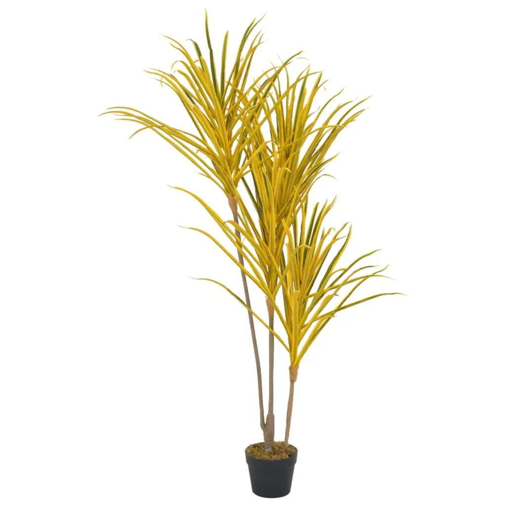 vidaXL Dracena Artificiale con Vaso Gialla 125 cm