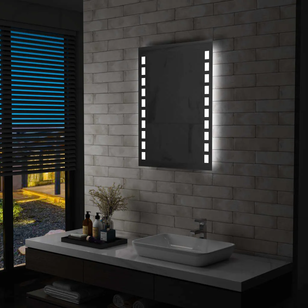 vidaXL Specchio da Parete a LED per Bagno 60x80 cm