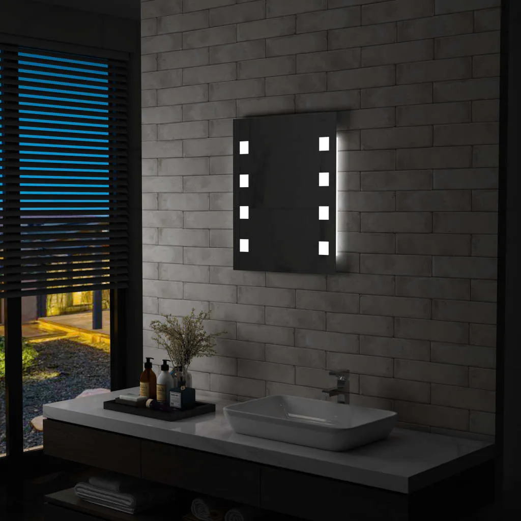 vidaXL Specchio da Parete a LED per Bagno 50x60 cm