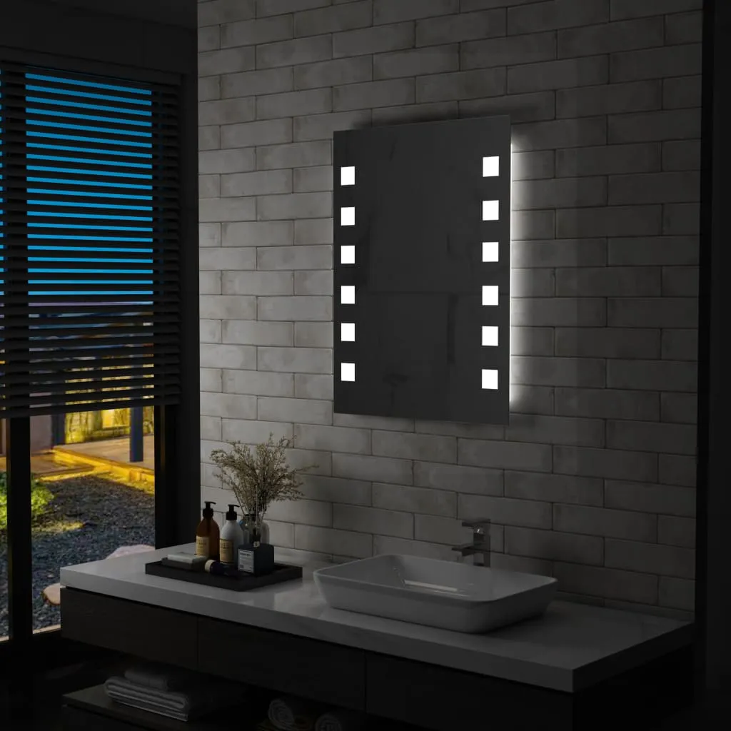 vidaXL Specchio da Parete a LED per Bagno 60x80 cm