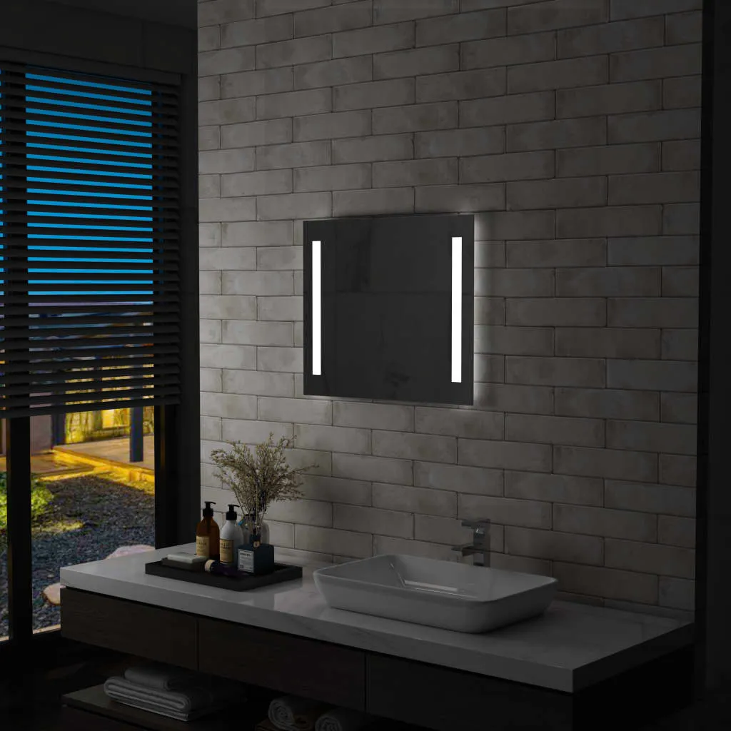 vidaXL Specchio da Parete a LED per Bagno 60x50 cm