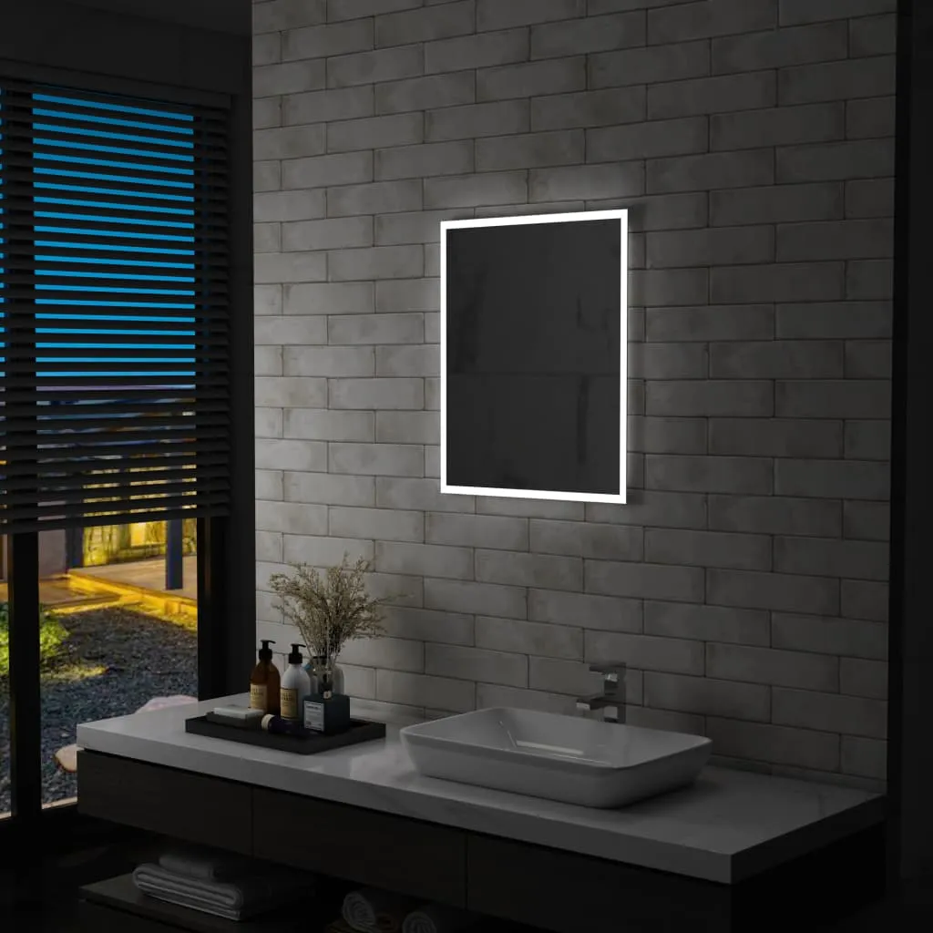 vidaXL Specchio da Parete a LED per Bagno 50x60 cm