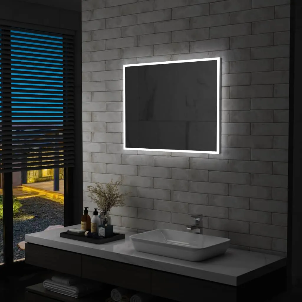 vidaXL Specchio da Parete a LED per Bagno 80x60 cm