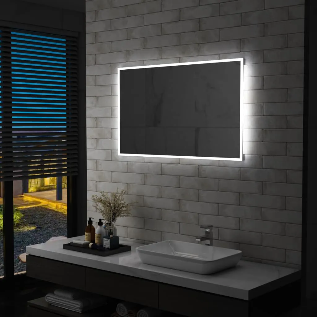 vidaXL Specchio da Parete a LED per Bagno 100x60 cm