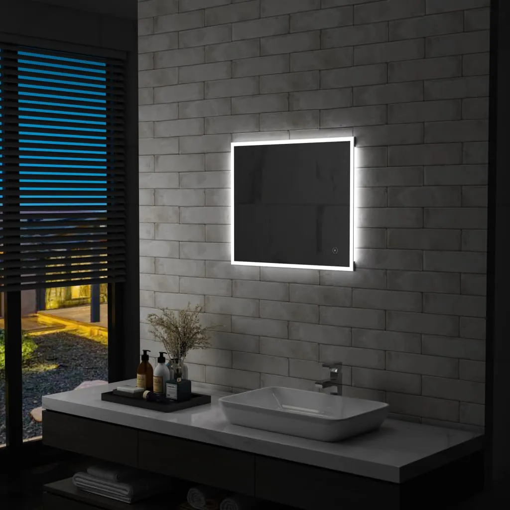 vidaXL Specchio LED da Bagno con Sensore Tattile 60x50 cm