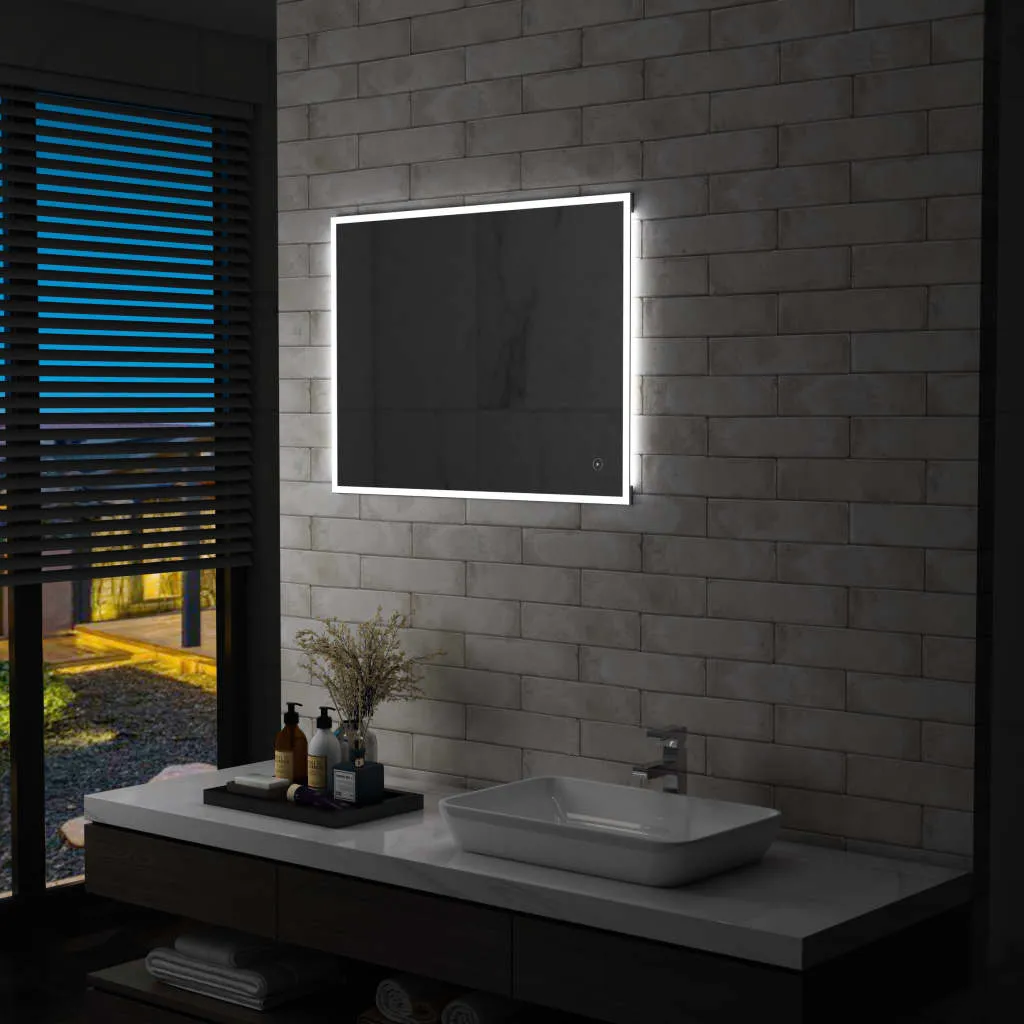 vidaXL Specchio LED da Bagno con Sensore Tattile 80x60 cm