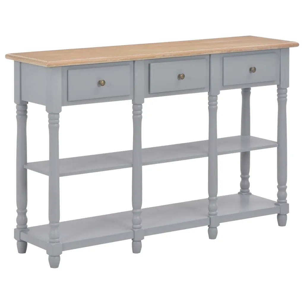 vidaXL Tavolo Consolle Grigio 120x30x76 cm in MDF