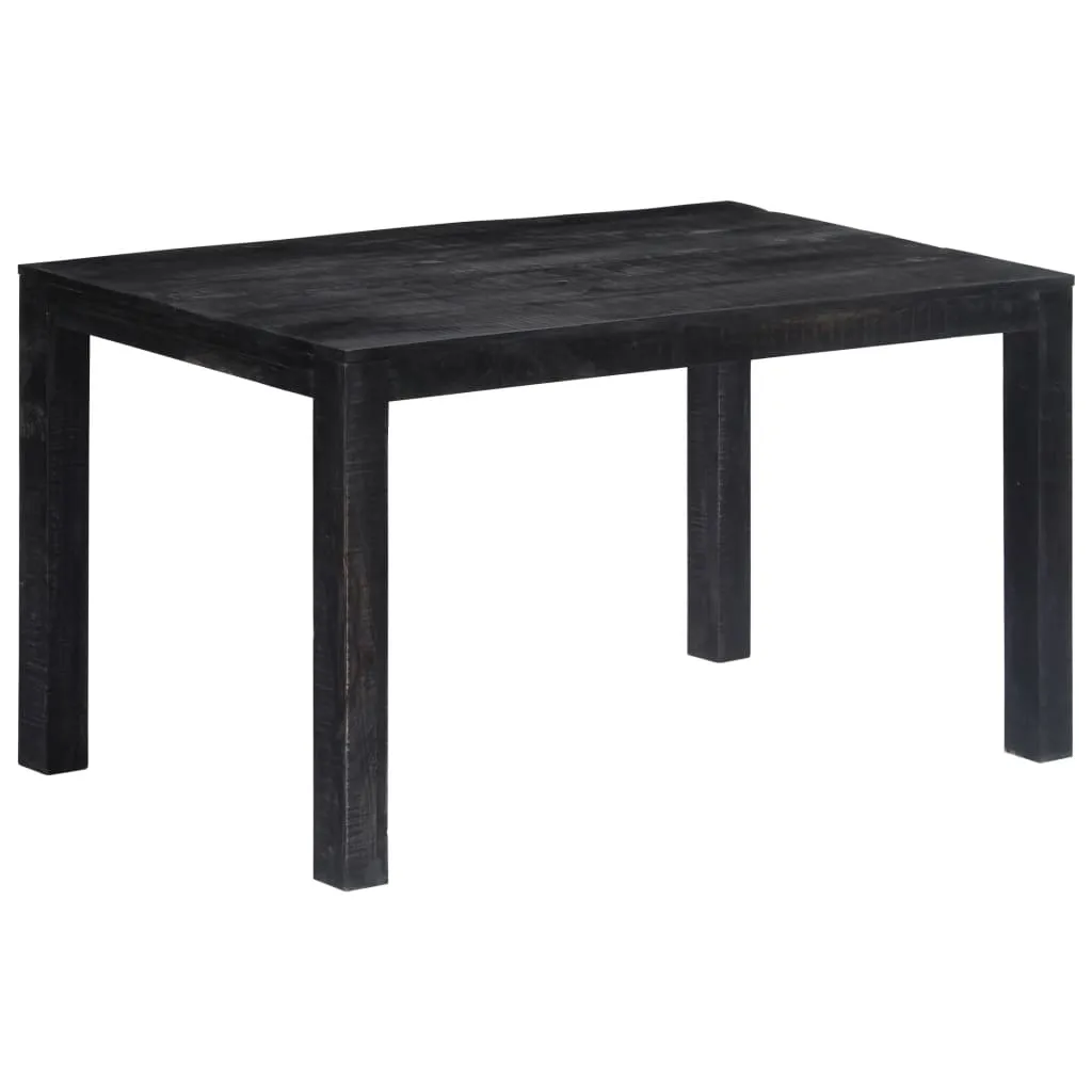 vidaXL Tavolo da Pranzo Nero 140x80x76 cm in Legno Massello di Mango