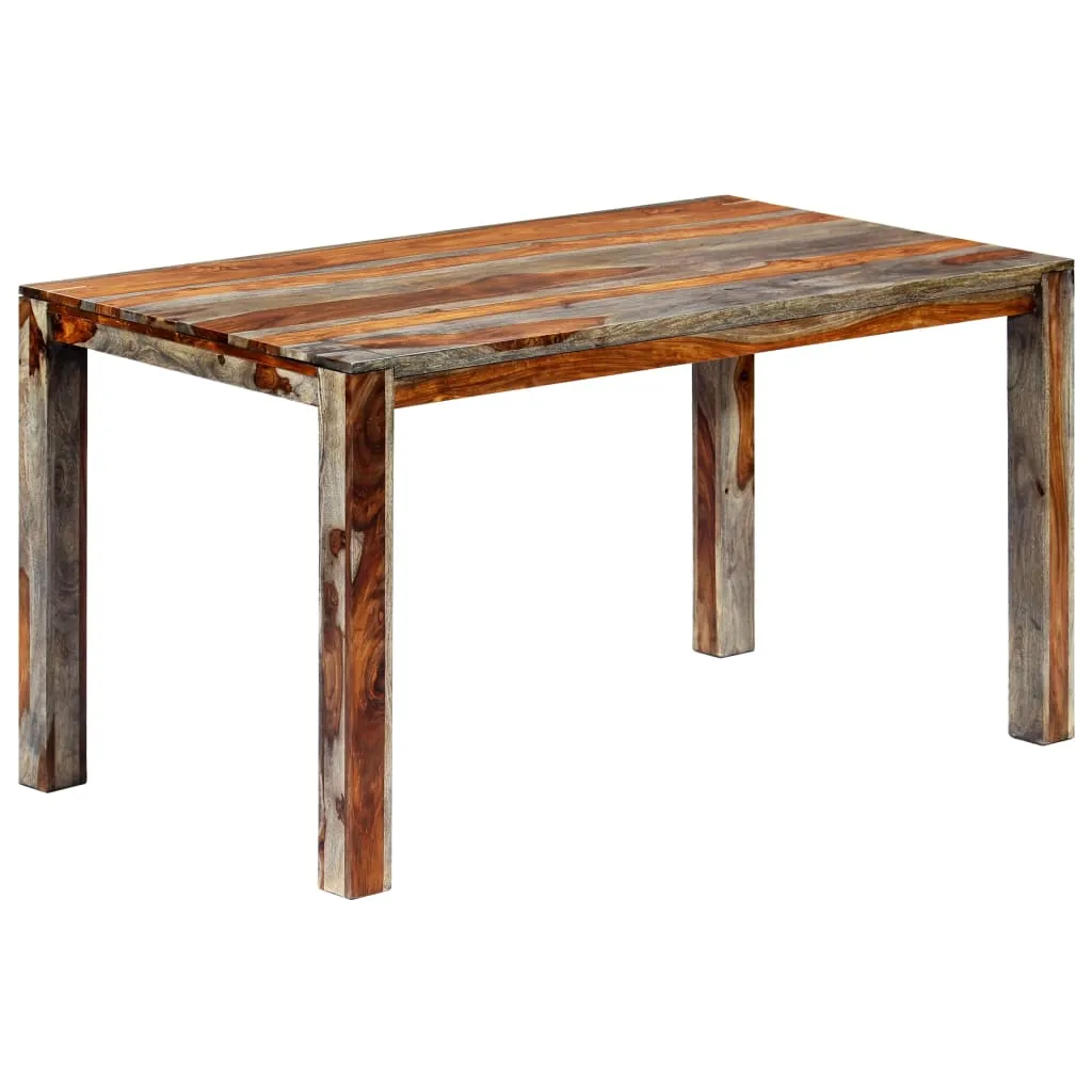 vidaXL Tavolo da Pranzo Grigio 140x70x76cm Legno Massello di Sheesham