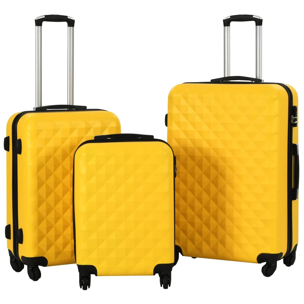 vidaXL Set Trolley a Custodia Rigida 3 pz Giallo in ABS