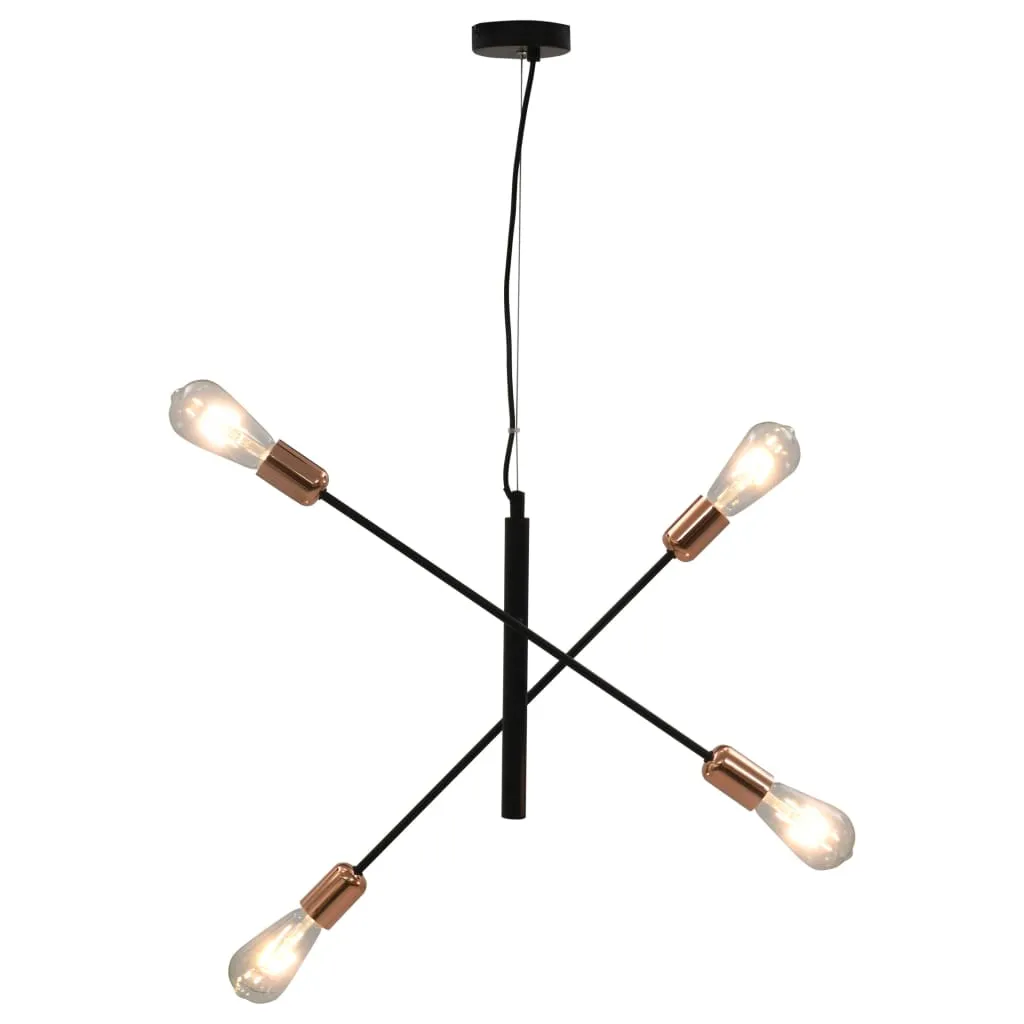 vidaXL Lampada da Soffitto con Lampadine 2 W Nero e Rame E27