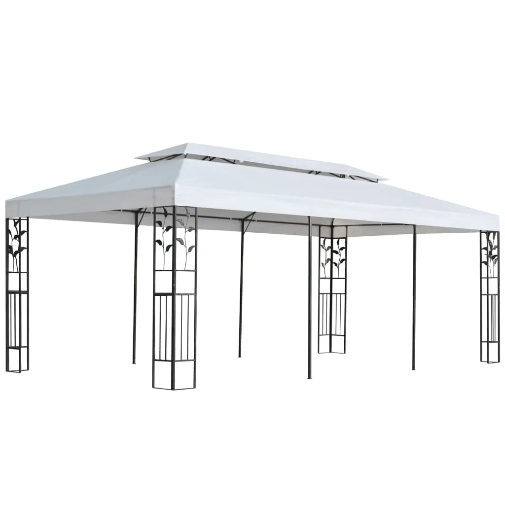 vidaXL Gazebo 3x6 m Bianco