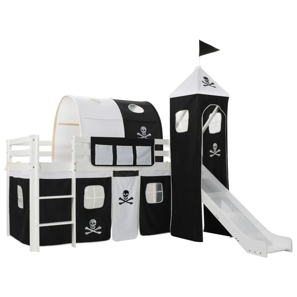 vidaXL Letto a Castello per Bambini Scivolo e Scala in Pino 97x208cm