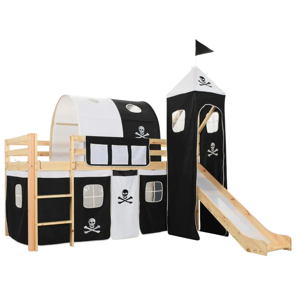 vidaXL Letto a Castello per Bambini Scivolo e Scala in Pino 97x208cm