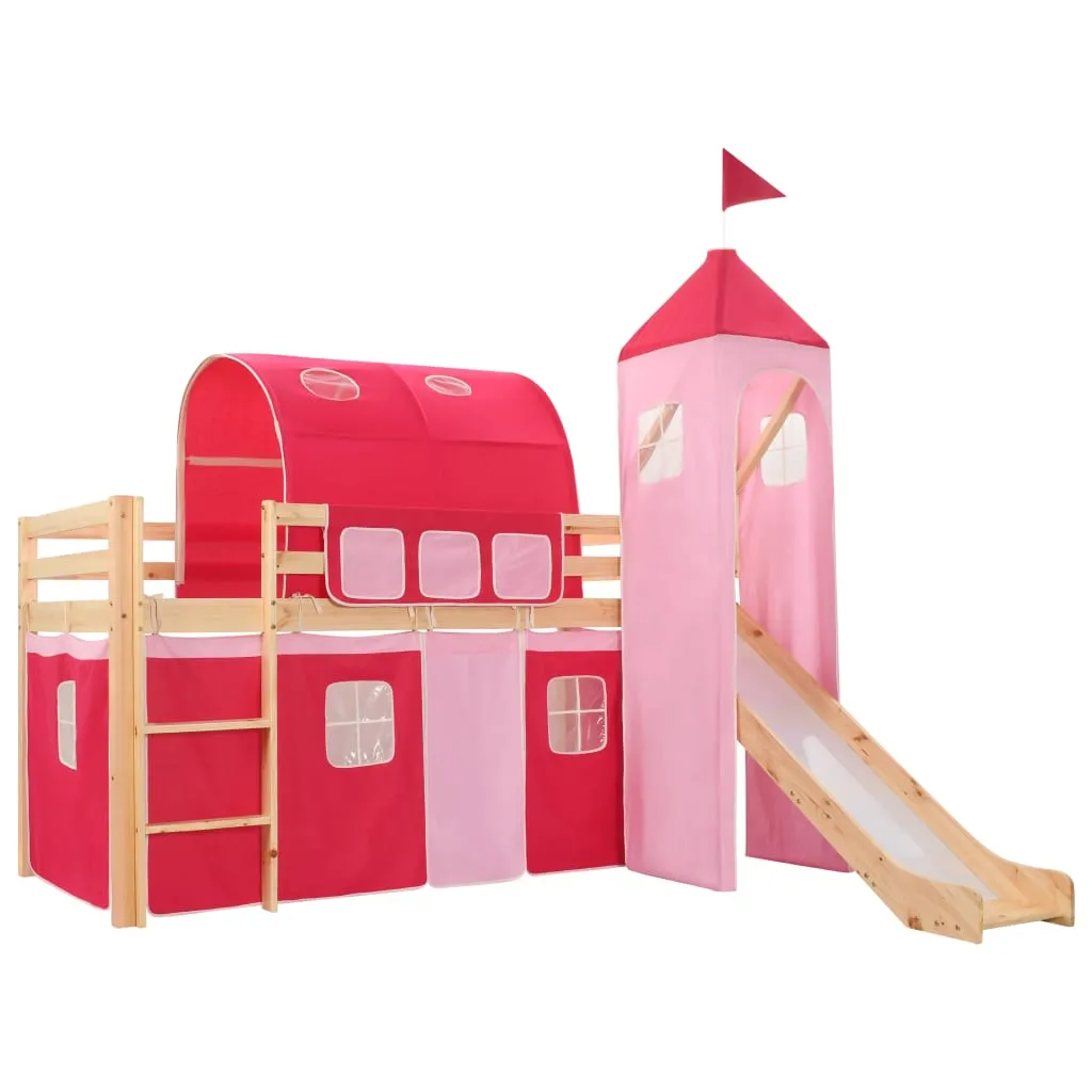 vidaXL Letto a Castello per Bambini Scivolo e Scala in Pino 208x230 cm