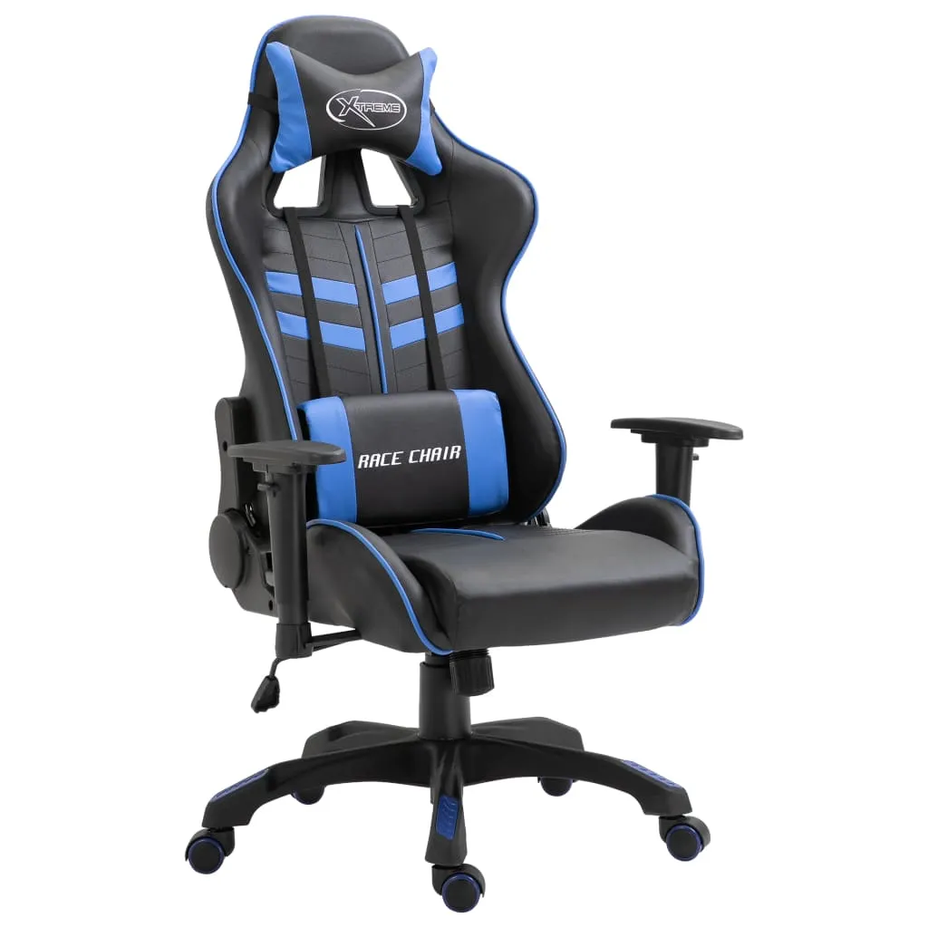 vidaXL Sedia da Gaming Blu in Similpelle