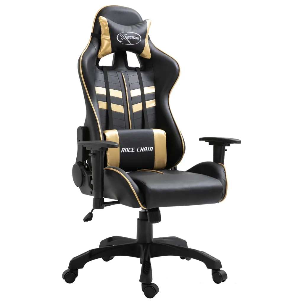 vidaXL Sedia da Gaming Oro in Similpelle