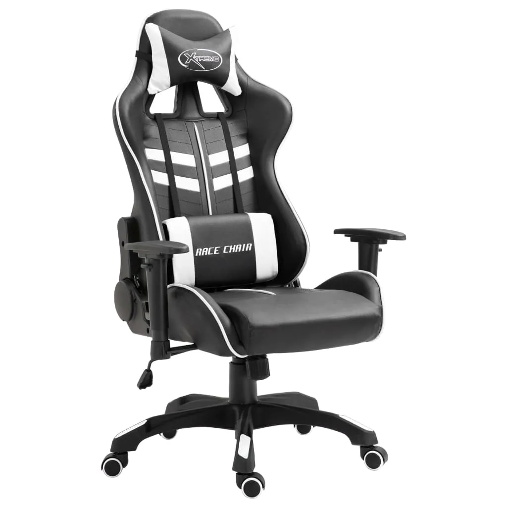 vidaXL Sedia da Gaming Bianca in Similpelle