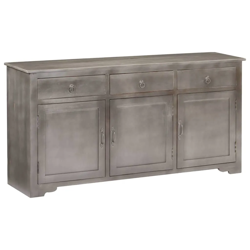 vidaXL Credenza Grigia 160x40x80 cm Legno Massello di Mango