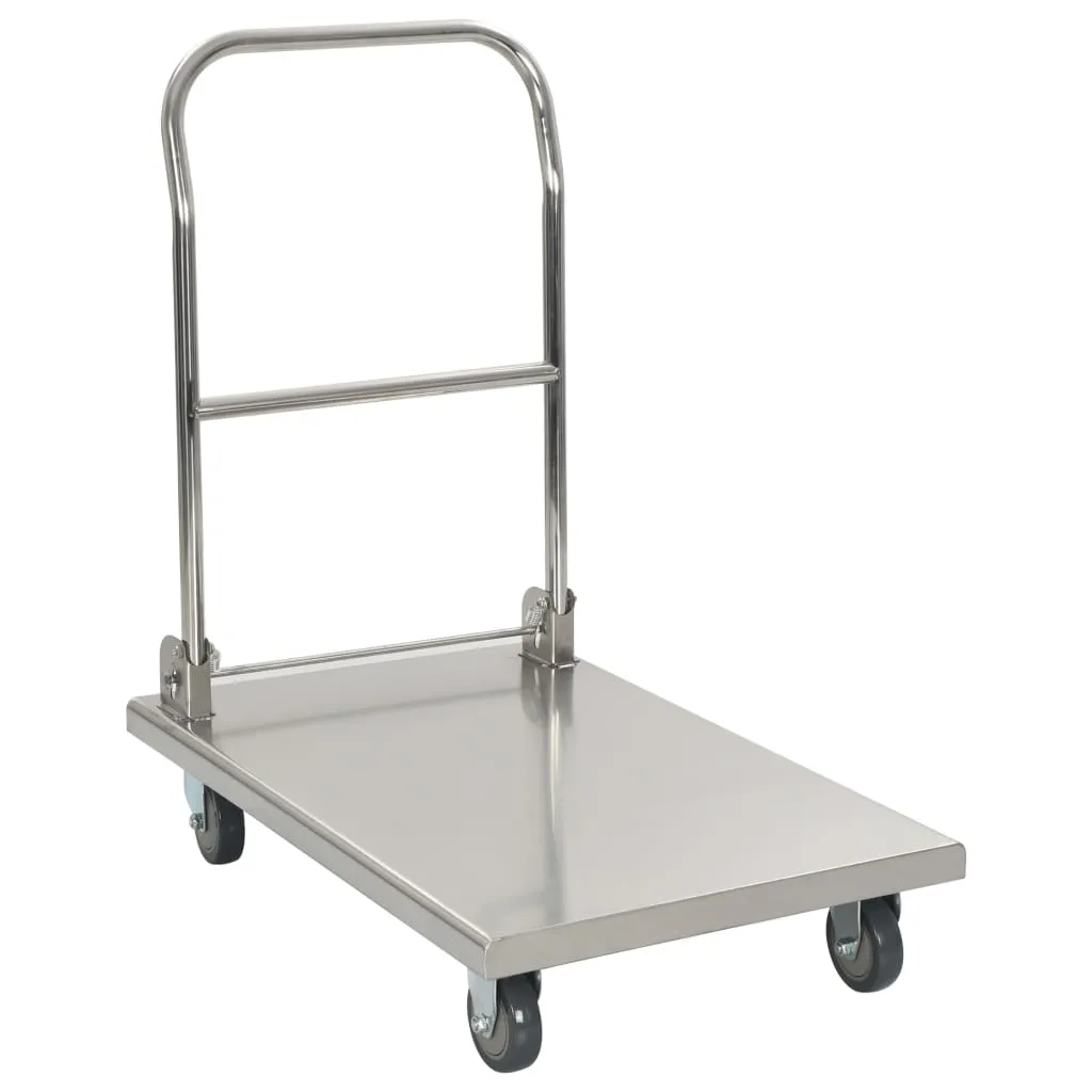 vidaXL Carrello di Trasporto Argento 82x53x86 cm Acciaio Inossidabile