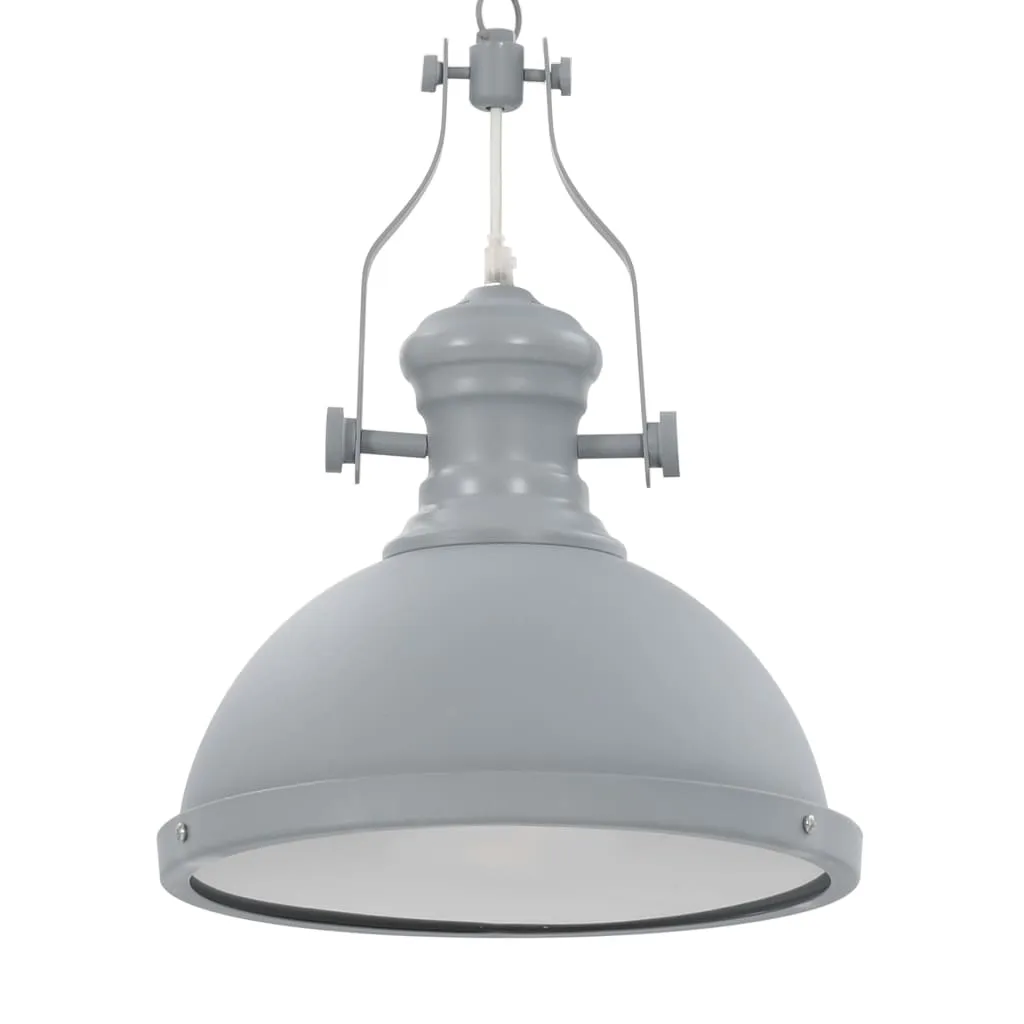 vidaXL Lampadario Grigio Rotondo E27