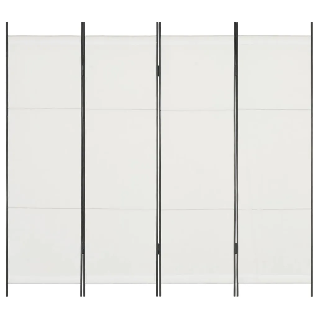 vidaXL Paravento a 4 Pannelli Bianco 200x180 cm