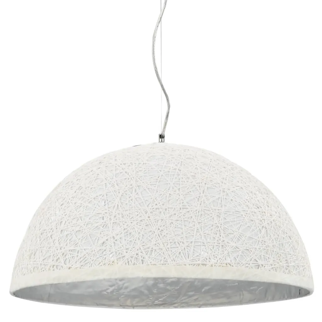 vidaXL Lampadario da Soffitto Bianco e Argento Ø50 cm E27